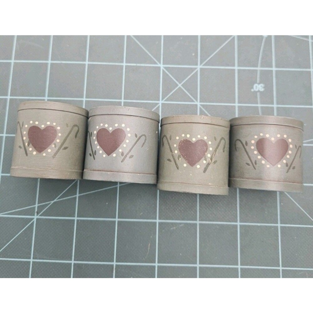 Vintage MCM Audrey Napkin Rings Set of 4 Folk Decor